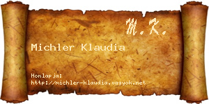 Michler Klaudia névjegykártya